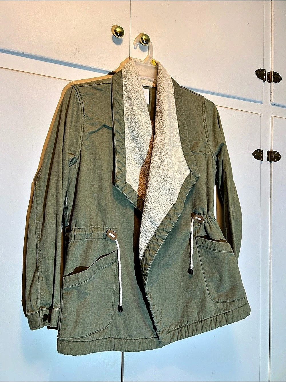 Unpublished Utility Jacket Green & Cream Size Medium Like New